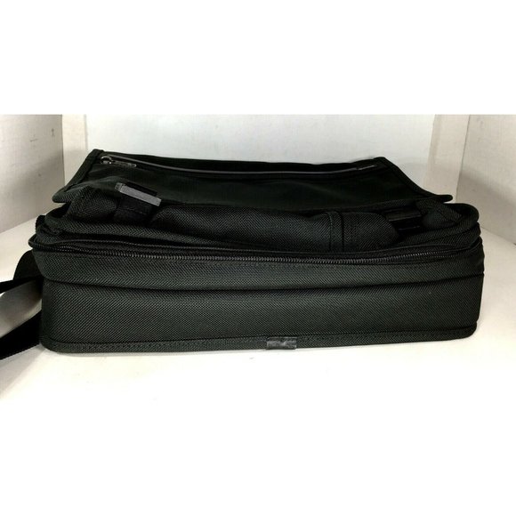 Tumi Large Black Canvas Expandable Briefcase Laptop Bag - Picture 7 of 12